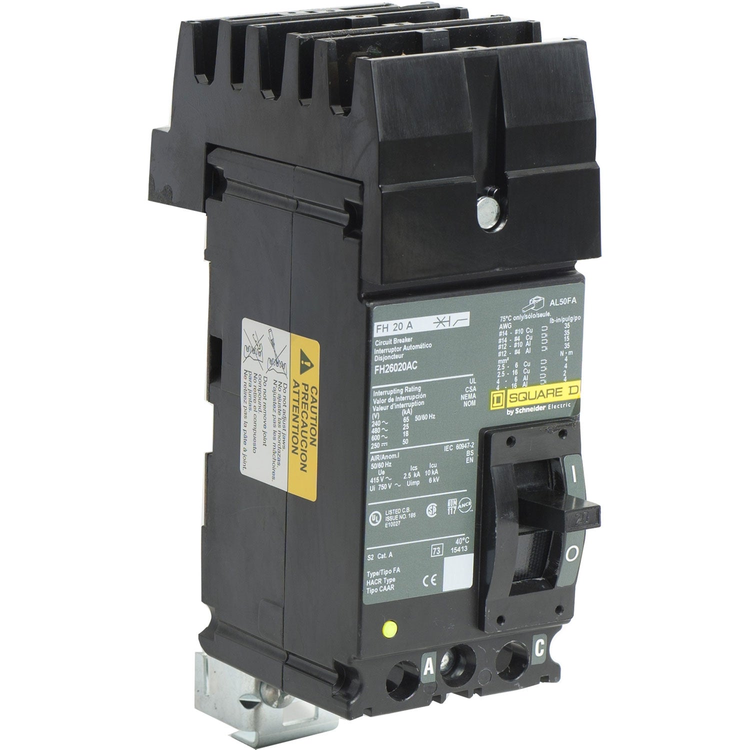 Schneider Electric, FH26020AC - Square D - 20 Amp Molded Case Circuit Breaker